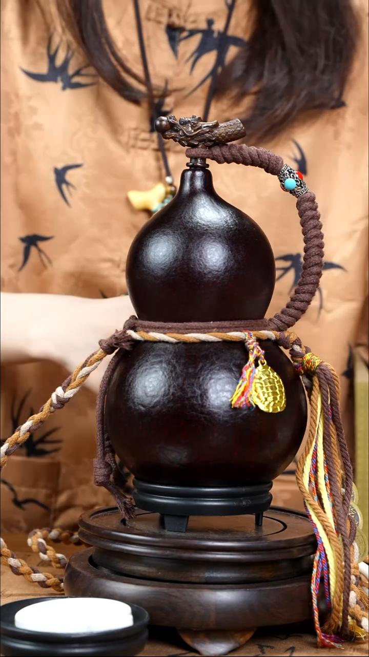 WQ039藏绳款大漆酒葫芦（现货现发）