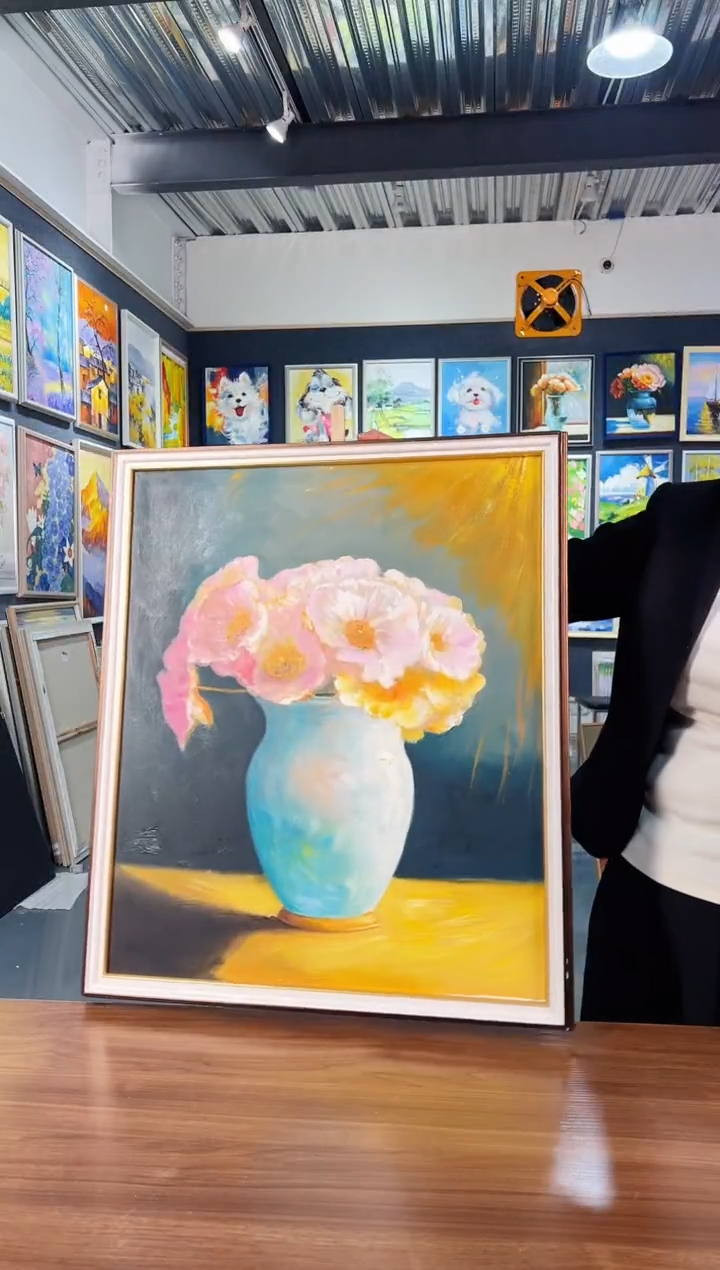 【闪购商品】油画10号 50*60 花瓶-手绘油画