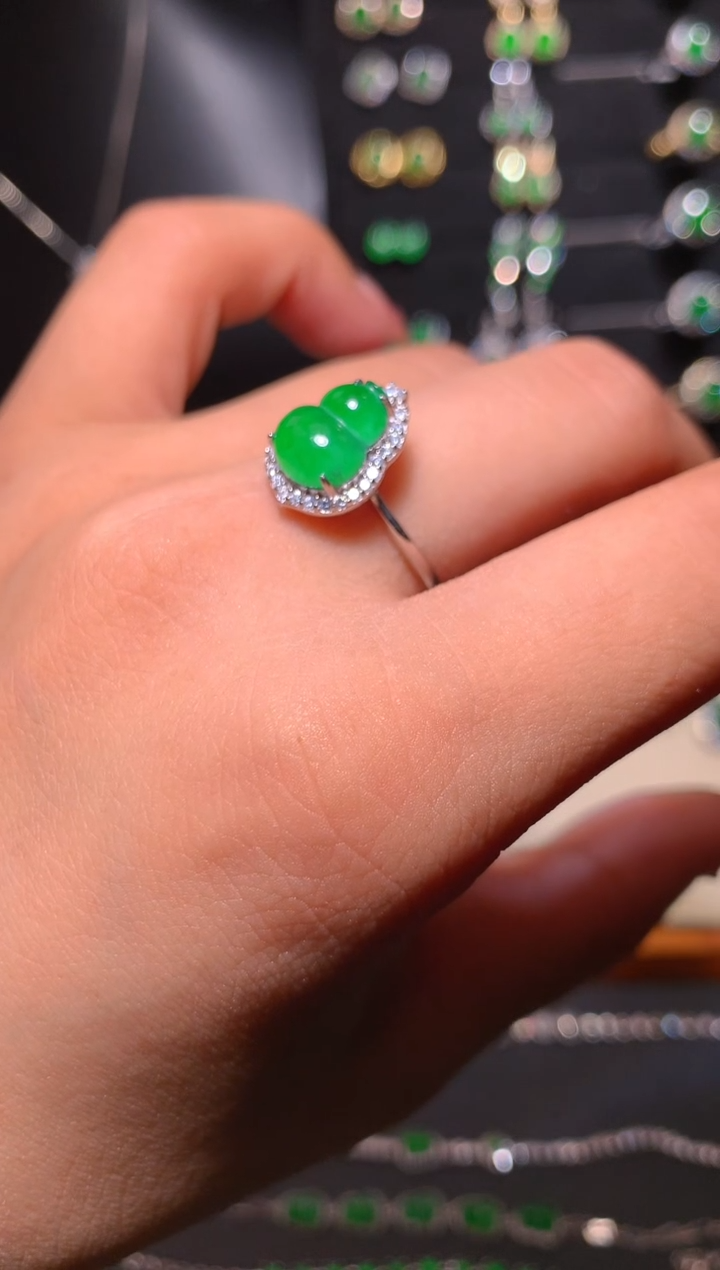 【闪购商品】翡翠戒指银S925镶嵌戒指