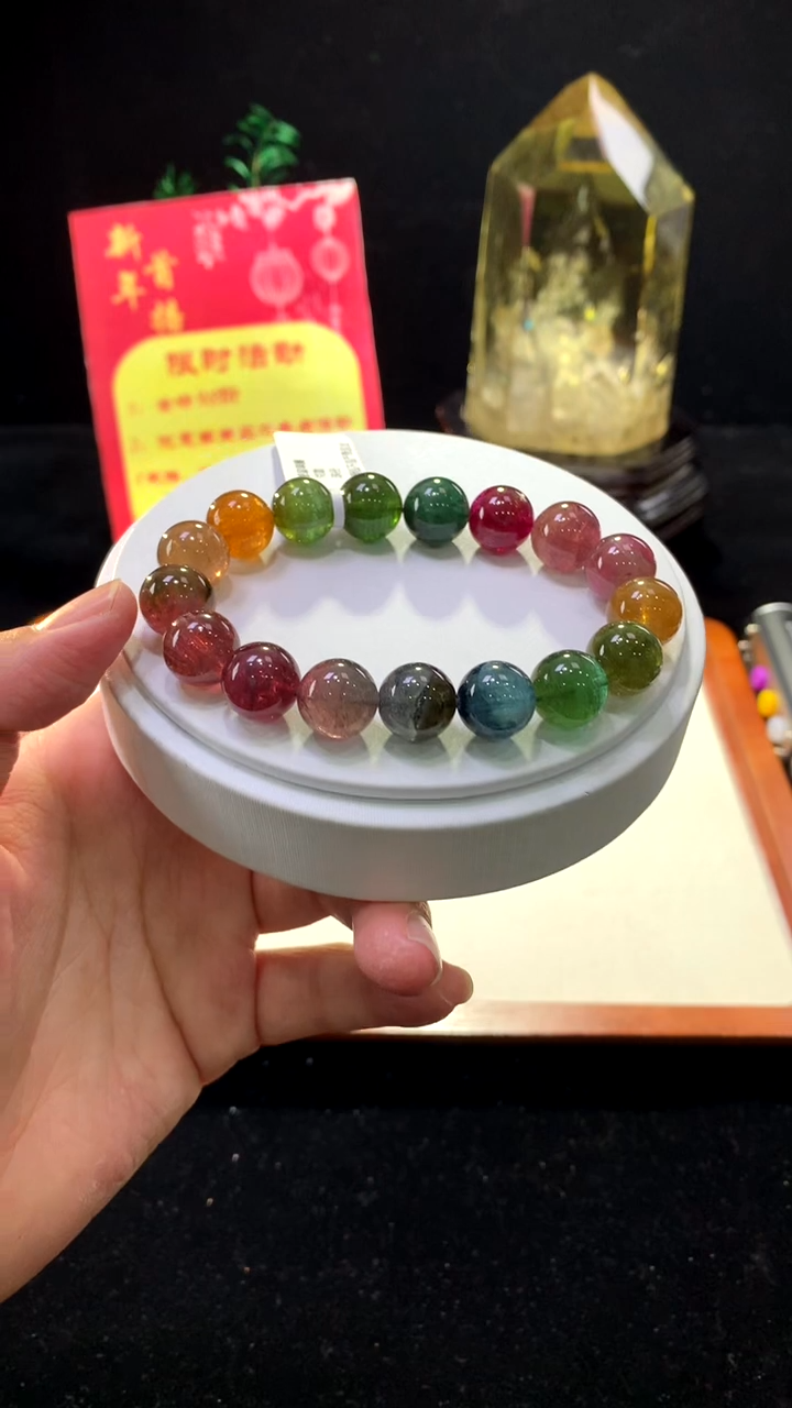 【闪购商品】碧玺手链未镶嵌【梦源珠宝】12m天然碧玺单圈手链