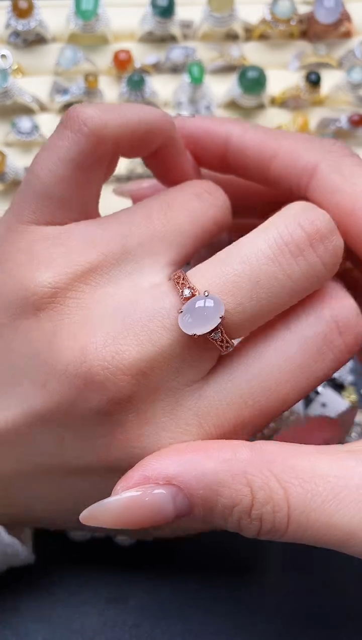 【闪购商品】翡翠戒指银S925镶嵌1111111+1