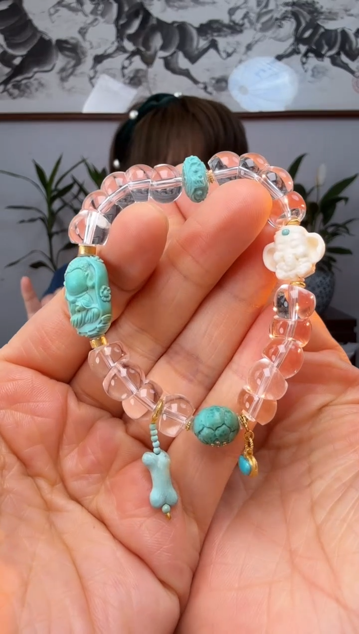 【闪购商品】水晶手串18K金镶嵌时尚百搭A1683