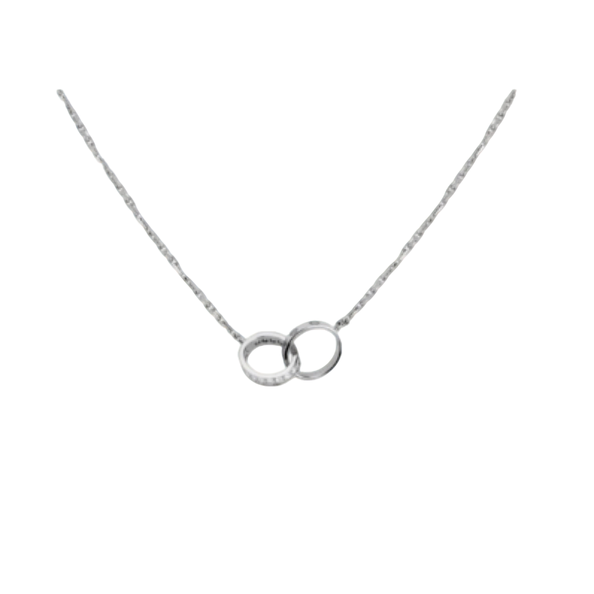 99新 Cartier/卡地亚 Love白金双环排钻项链