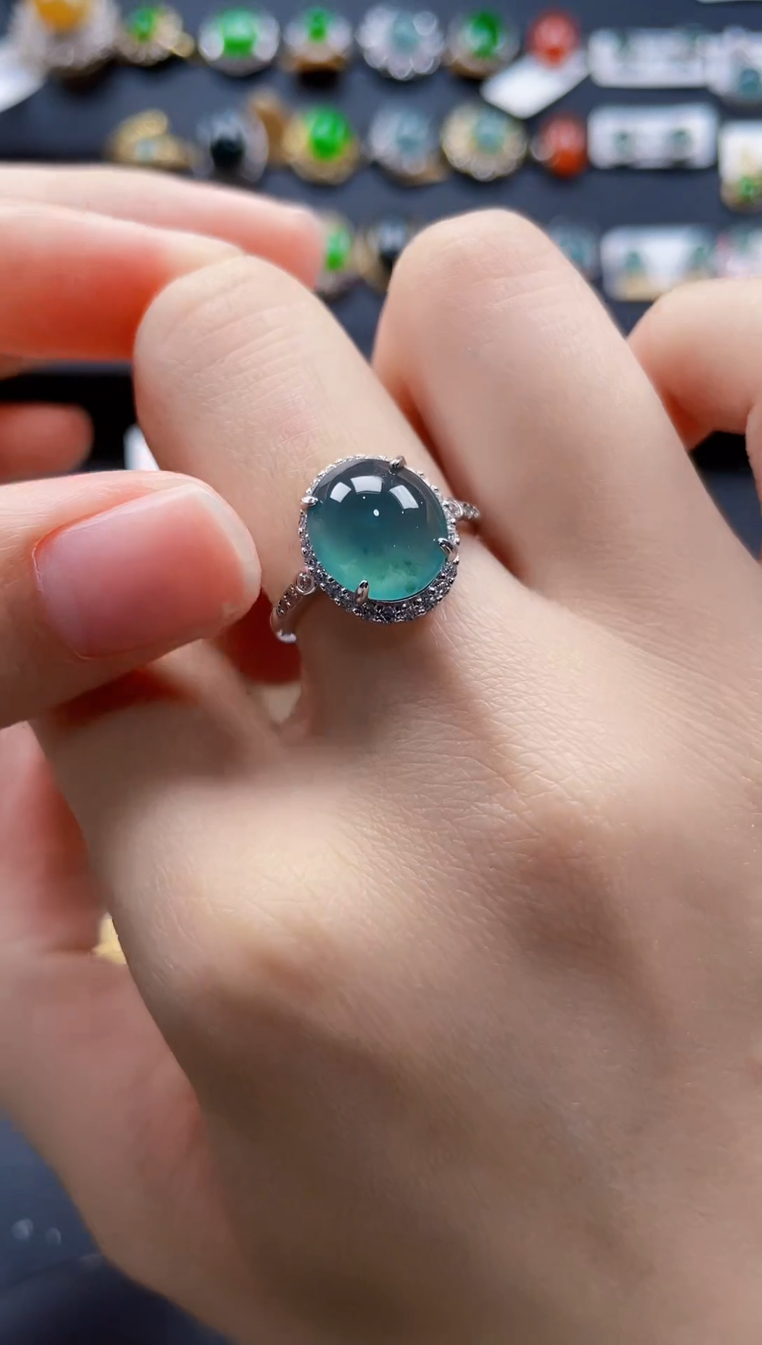 【闪购商品】翡翠戒指银S925镶嵌89709