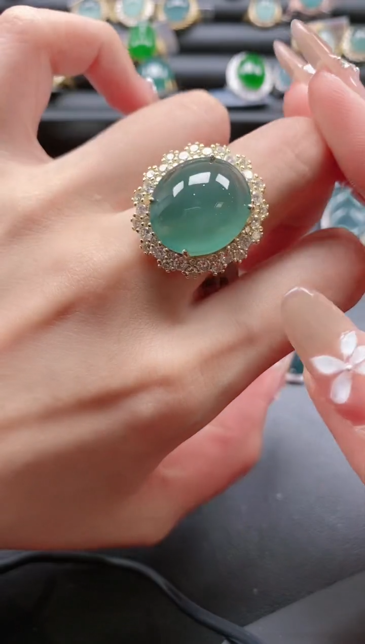 【闪购商品】翡翠戒指银S925镶嵌51511