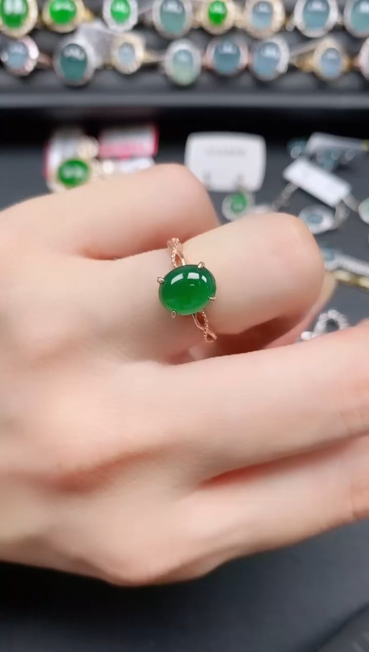 银S925镶嵌戒指翡翠1111