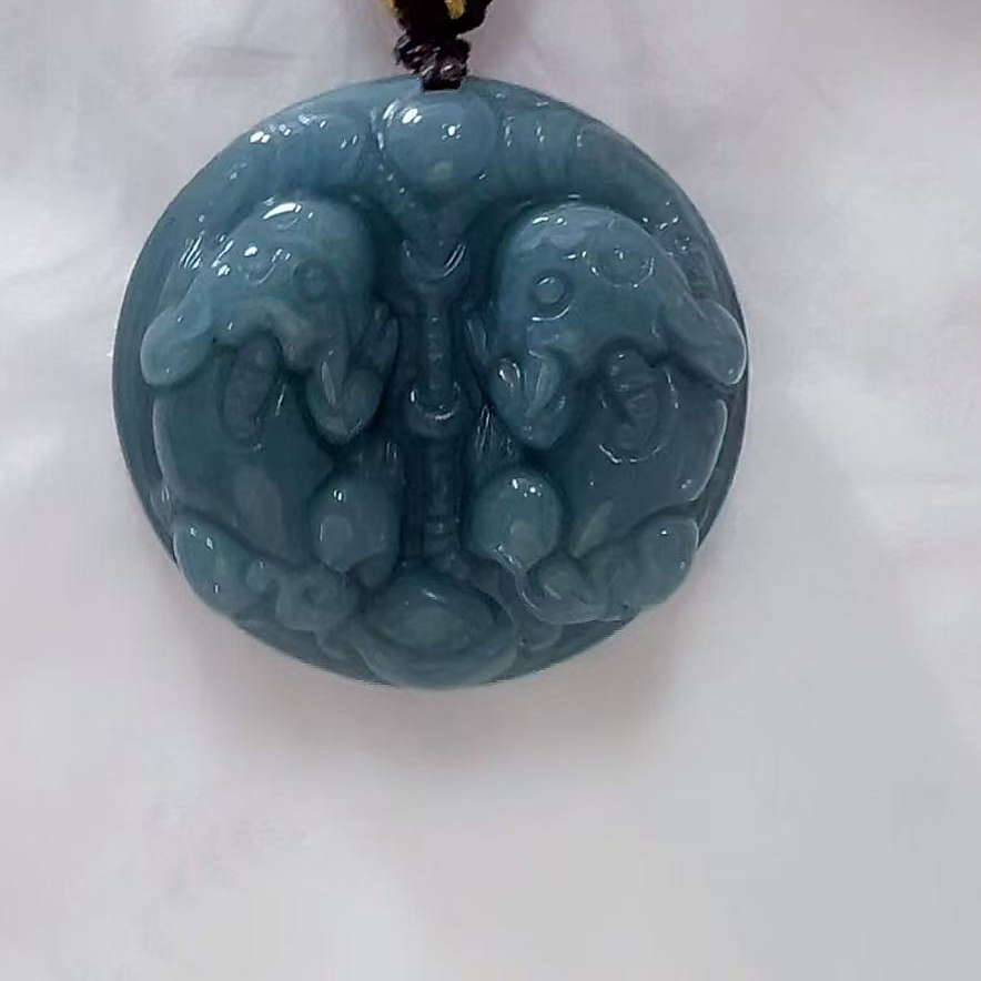 天然翡翠A货双貔貅（多样性发货发其一）宽高29-31厚11-13送绳