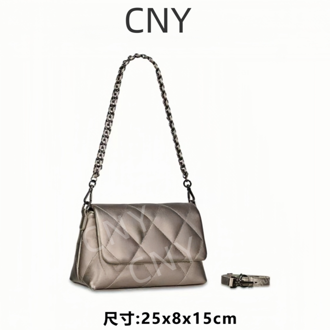 【CNY】GB-1968-香槟金休闲百搭腋下斜跨女包