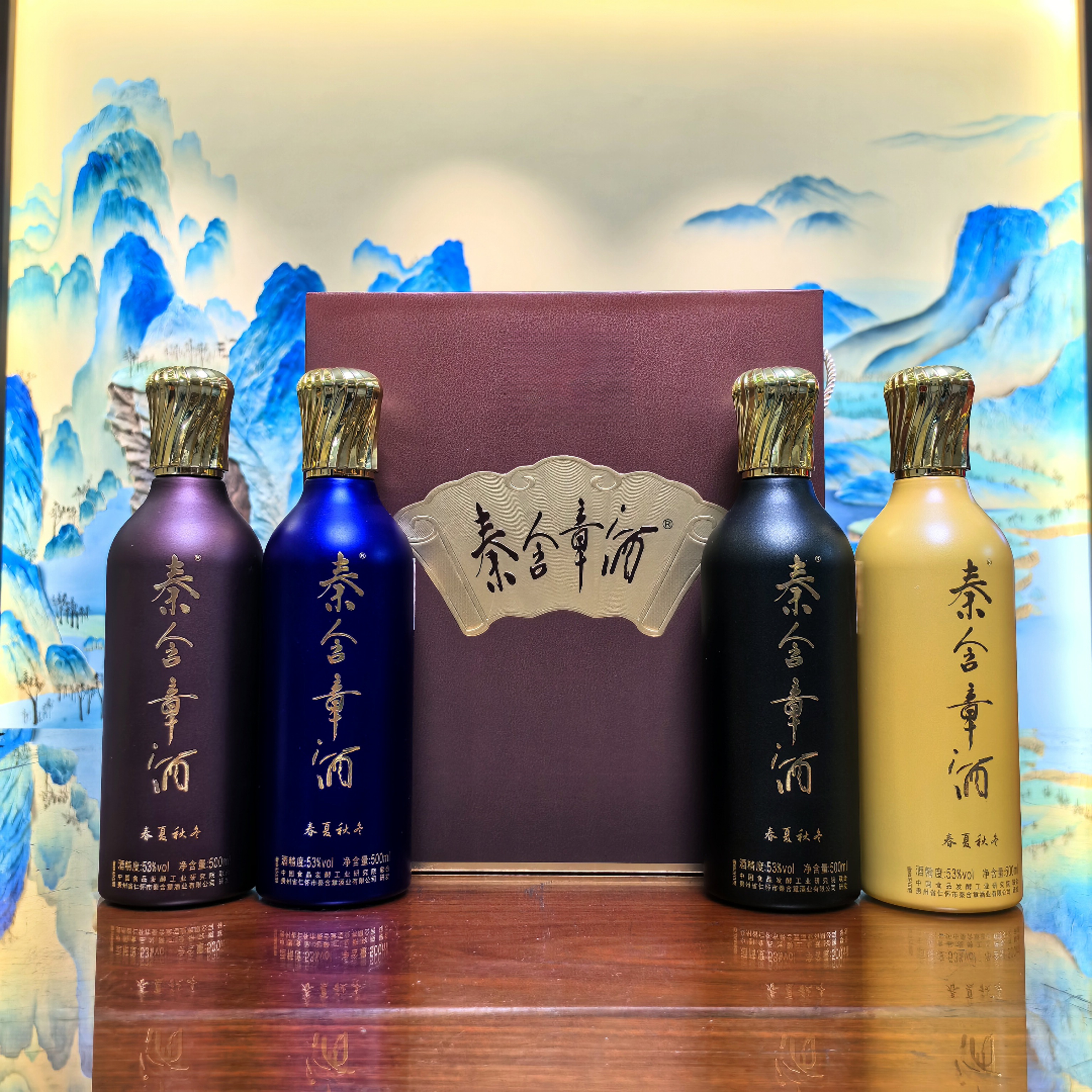 秦含章春夏秋冬白酒酱香传承品质佳选500ml*4瓶53%Vol500