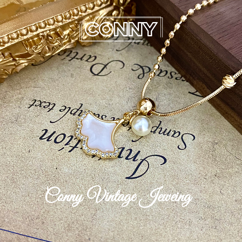 铜合金贝壳吊坠 KN0079 法 ·【深秋银杏】经典银杏叶项链轻奢百搭