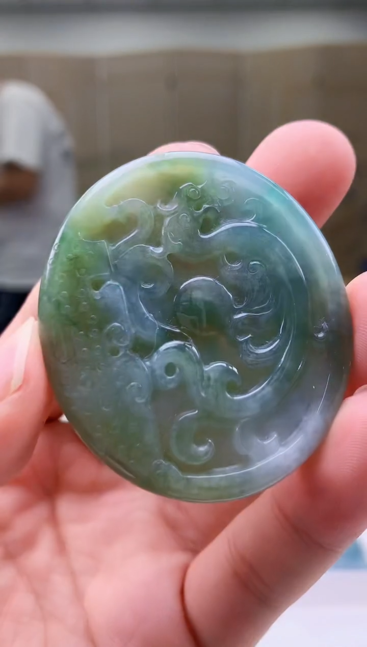 【闪购商品】定制翡翠未镶嵌4812bb-毛货挂件43