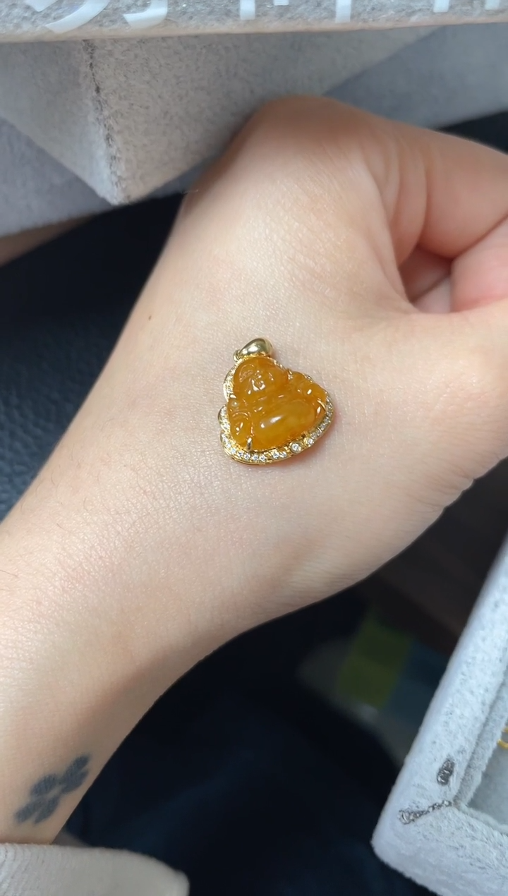 【闪购商品】翡翠吊坠(不含链)18K金镶嵌一个  JK716