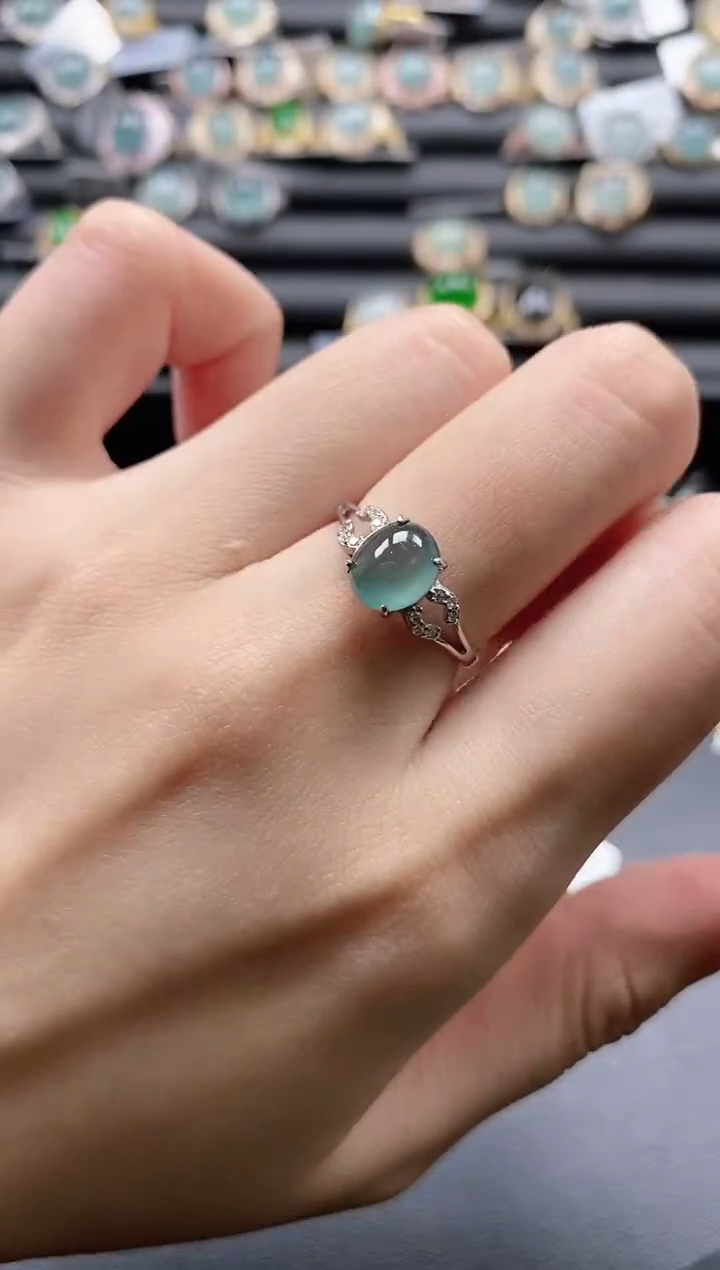 【闪购商品】翡翠戒指银S925镶嵌51511