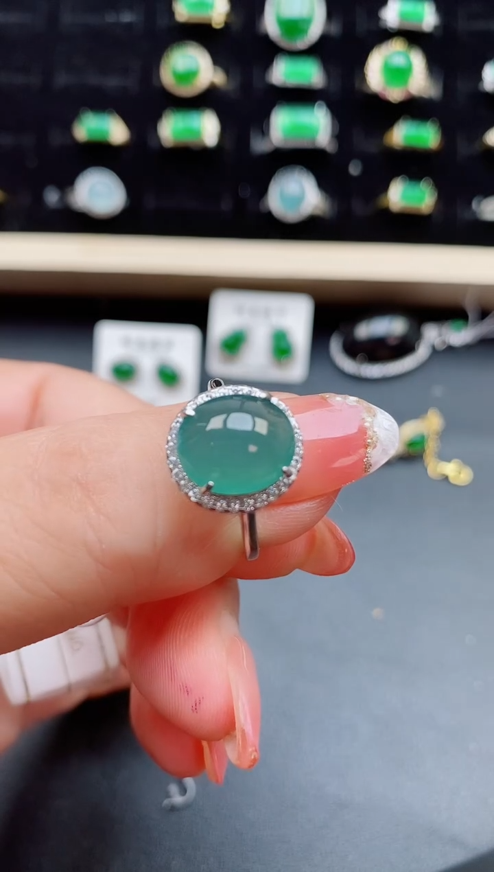 【闪购商品】翡翠戒指银S925镶嵌50850