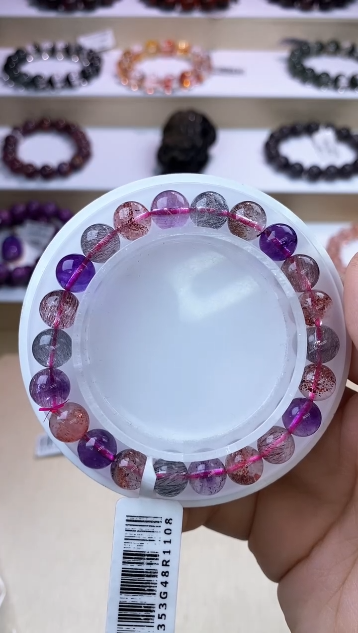 【闪购商品】水晶手链未镶嵌黑加仑超七单圈8m+