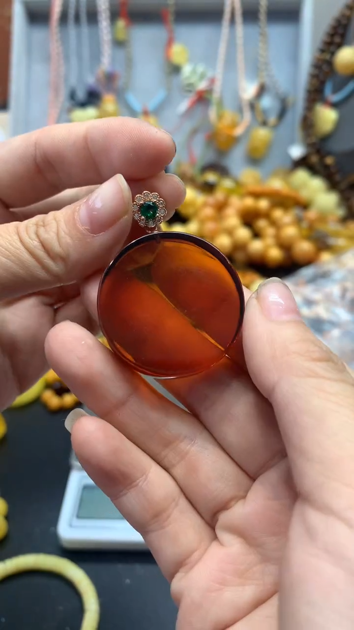【闪购商品】琥珀珠宝奇石银S925镶嵌998