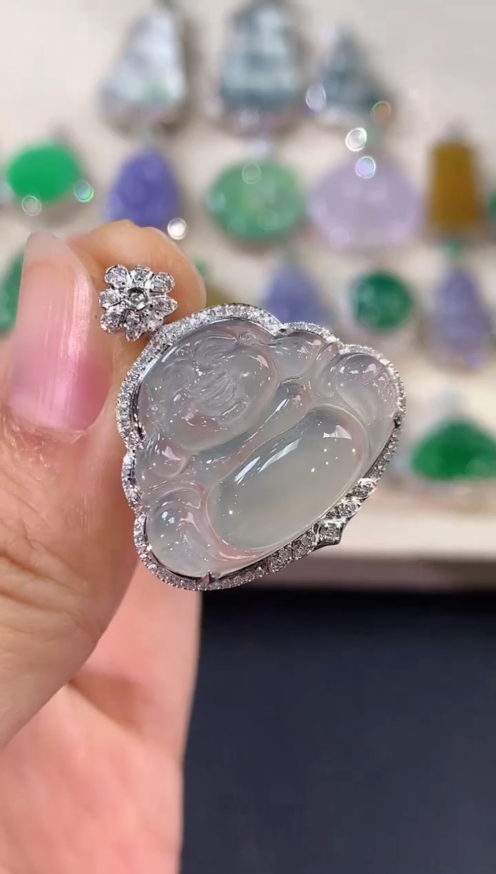 【闪购商品】翡翠吊坠(不含链)18K金镶嵌B250