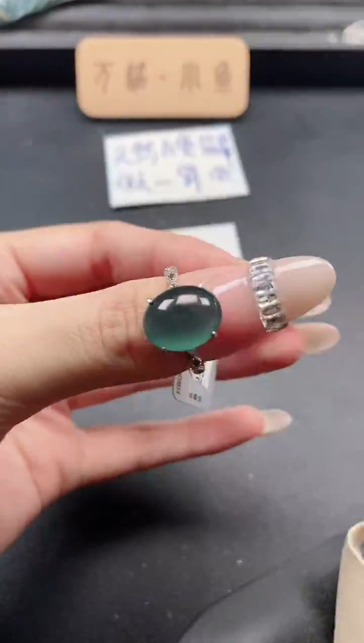 银S925镶嵌戒指翡翠51151
