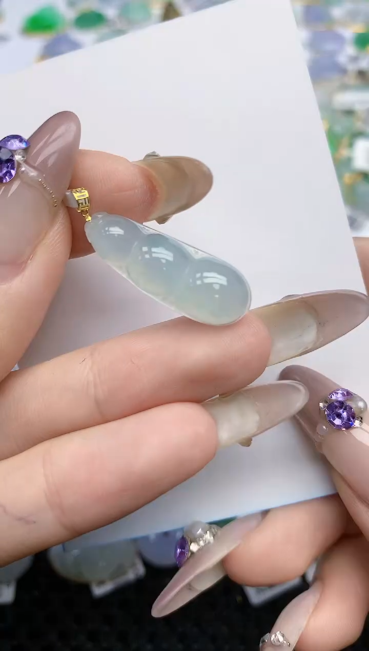 翡翠挂件18K金镶嵌149   天然翡翠A货