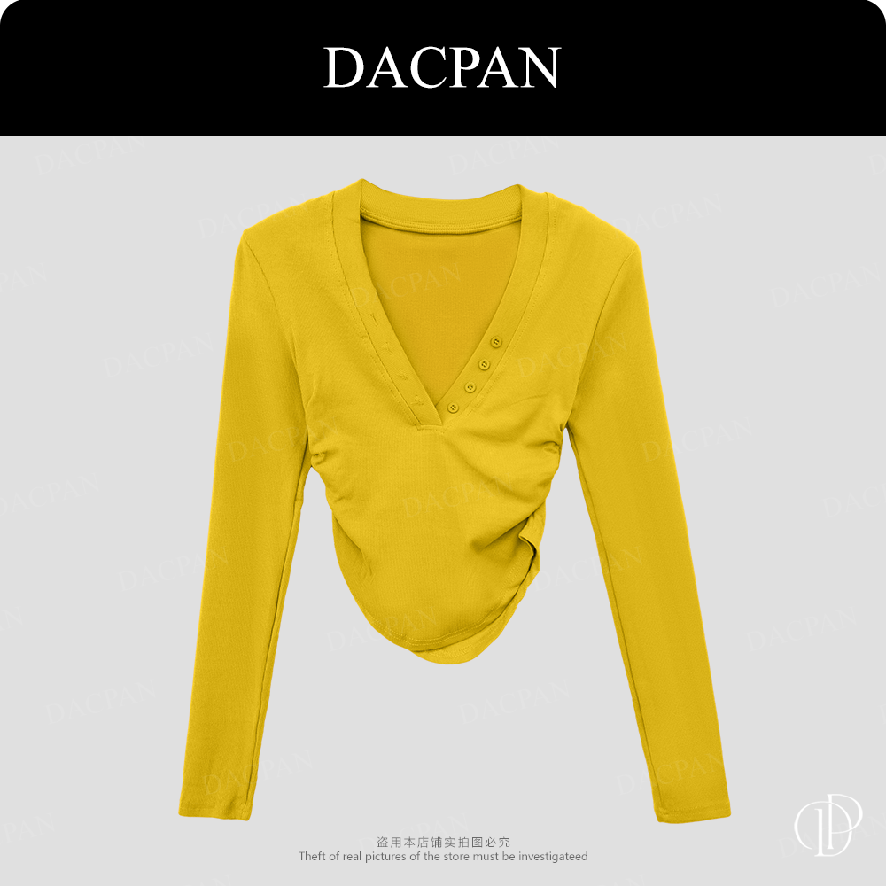 DACPAN-“A4腰”4扣褶皱小蛮腰上衣 垫肩可拆 2025/盼·PP 8530