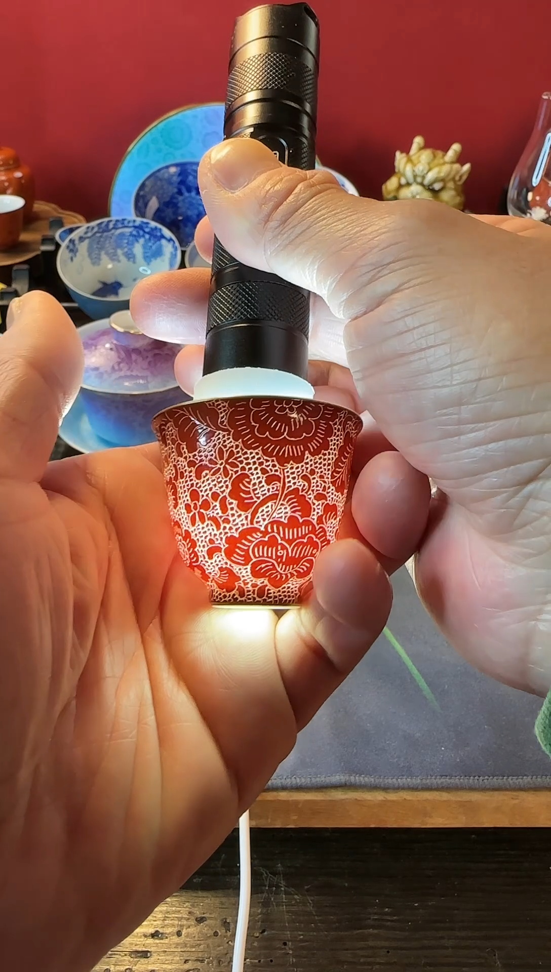 【闪购商品】景德镇手工扒花陶瓷茶具     