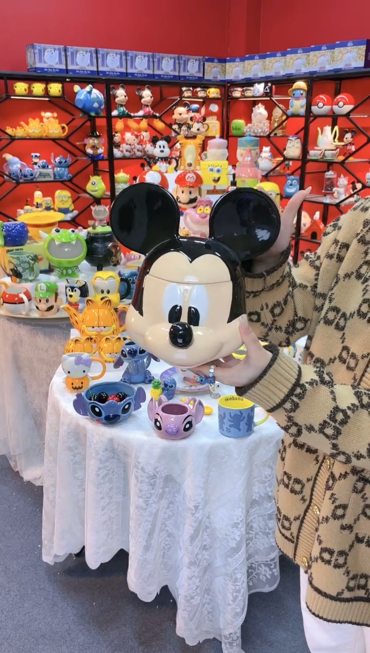 【闪购商品】.@@米奇头陶瓷饼干罐