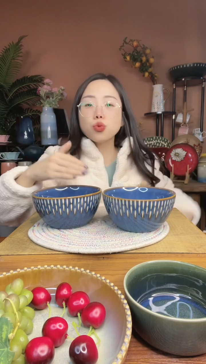 陶瓷6英寸水滴面碗 2件 微瑕疵