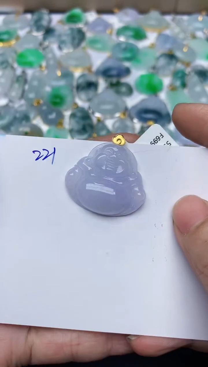 【闪购商品】翡翠颈饰18K金镶嵌天然翡翠A货   
