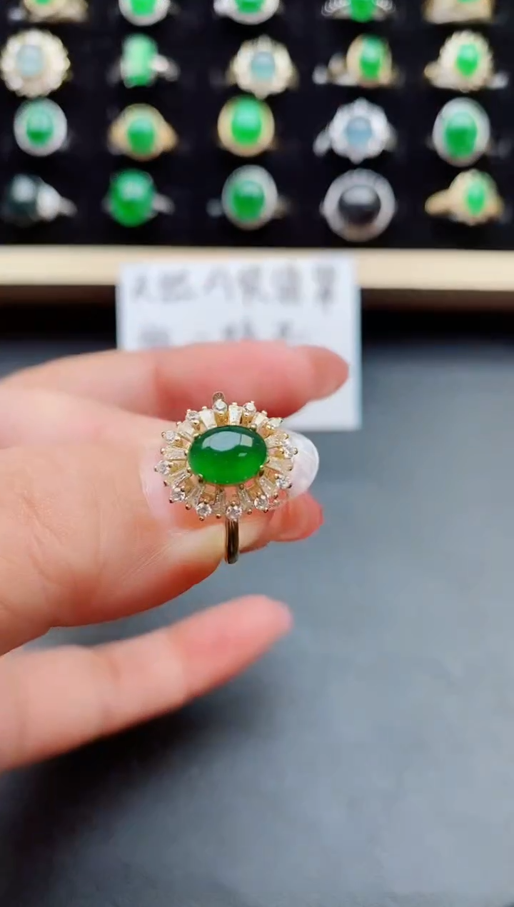 【闪购商品】翡翠戒指银S925镶嵌50800