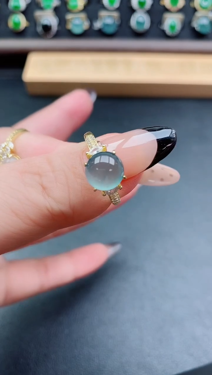 银S925镶嵌戒指翡翠2121