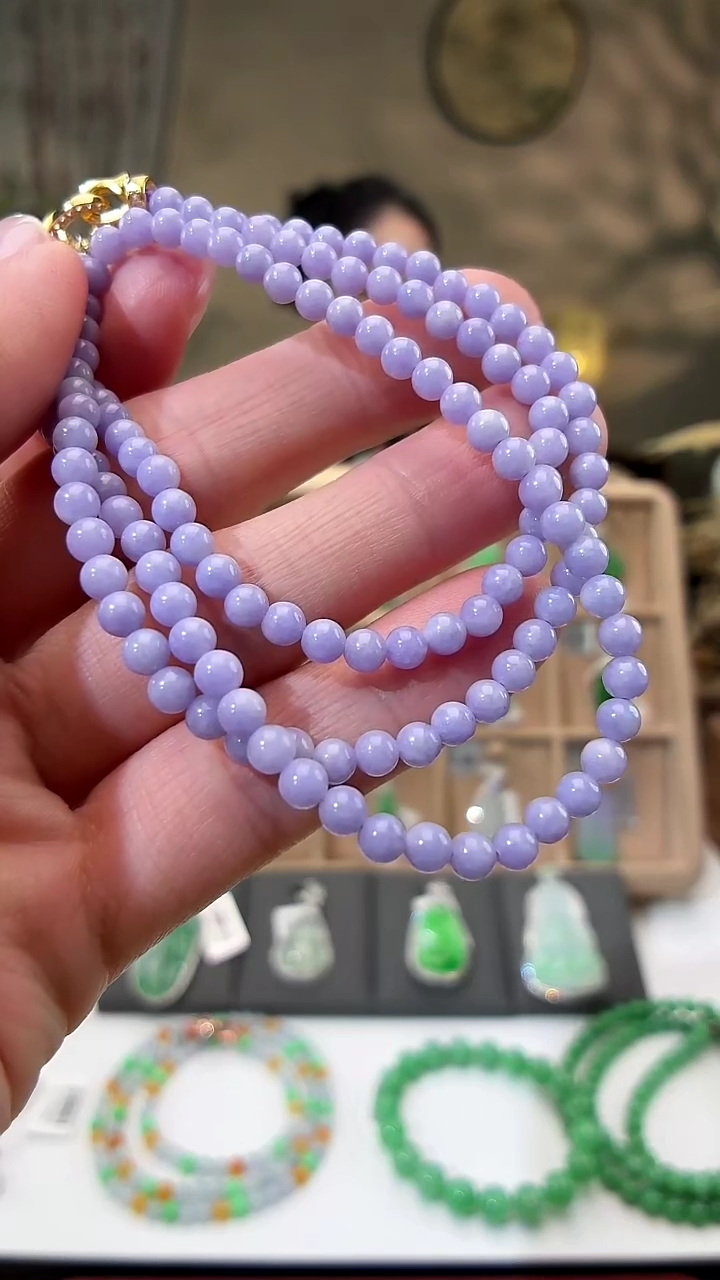 颈饰未镶嵌翡翠珠链