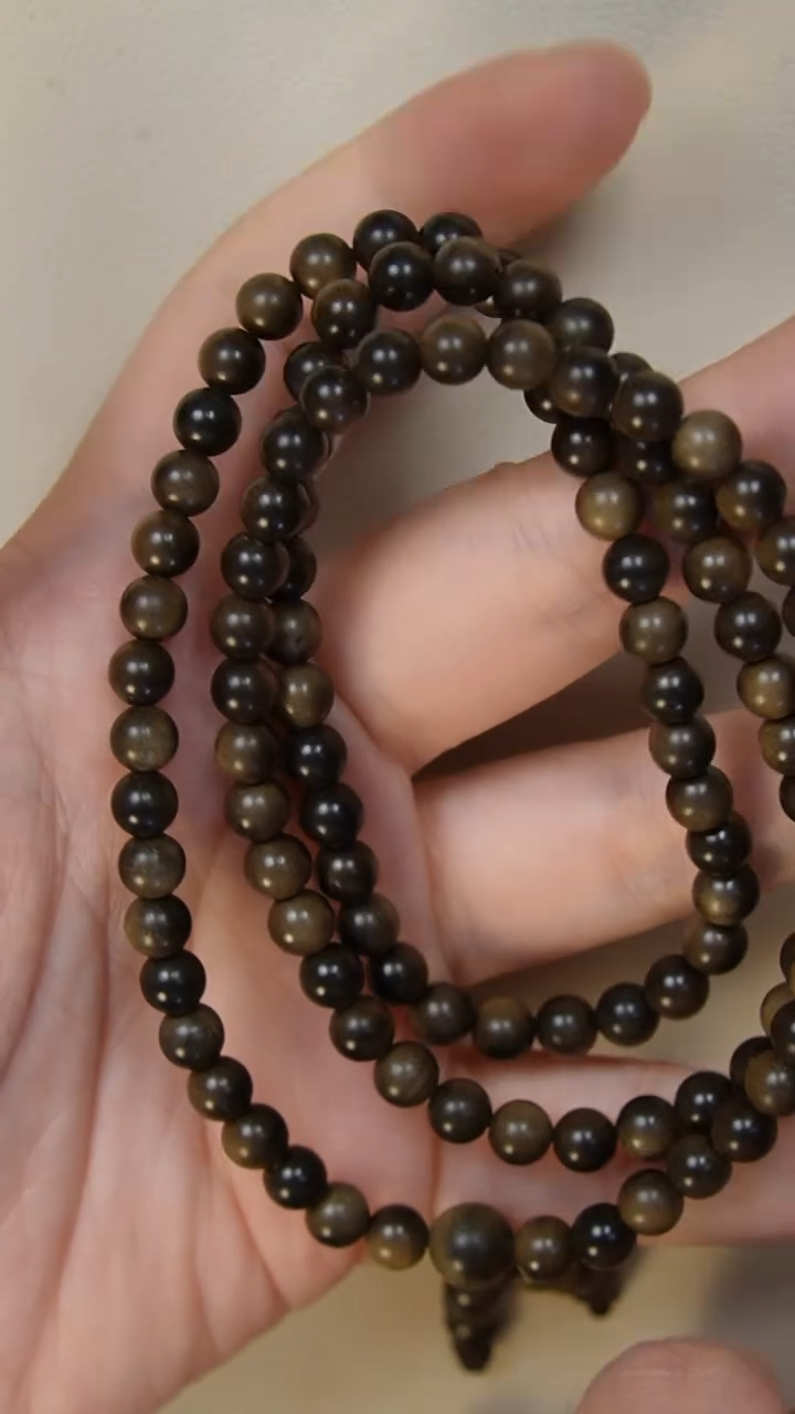 【闪购商品】檀香木手串/手链阴沉老山檀香0.6圆珠多圈108颗