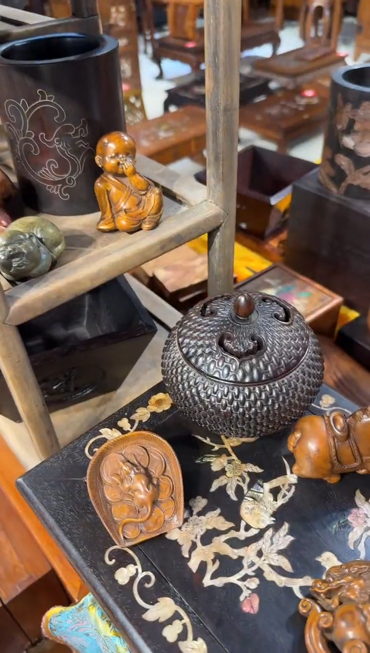 【闪购商品】木木艺雕刻圆香炉158.888