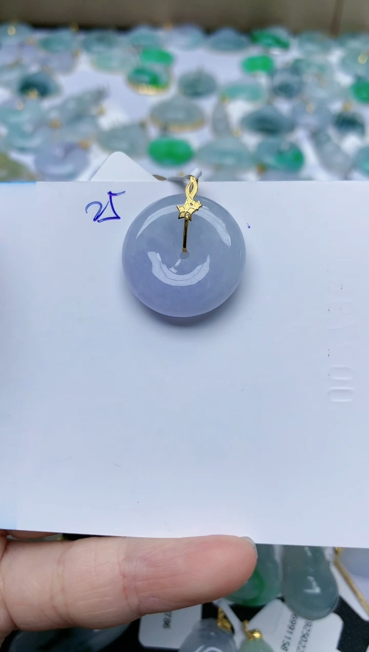 【闪购商品】翡翠颈饰18K金镶嵌天然翡翠A货    25