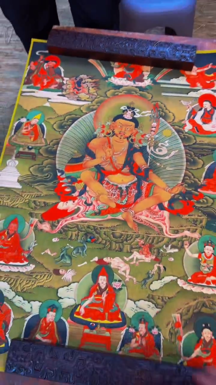装裱画精品手绘唐卡链接--A106佛母