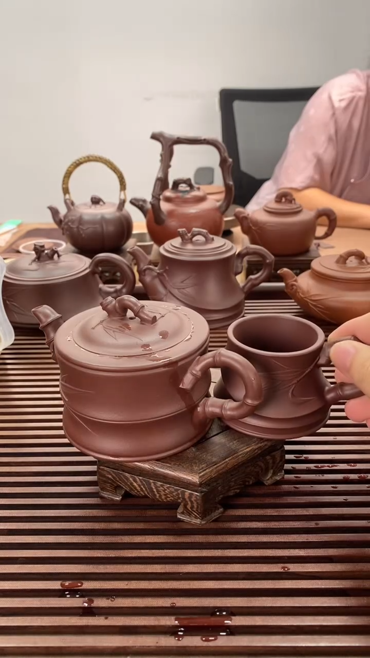 茶壶紫砂全品一壶一杯福利200毫升竹段紫泥