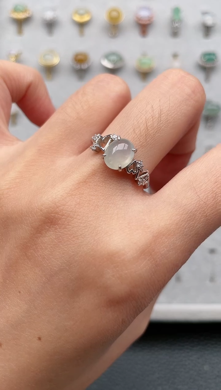 【闪购商品】翡翠戒指银S925镶嵌1111