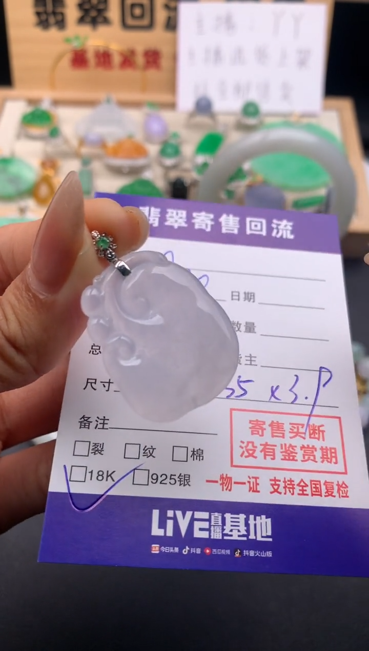 【闪购商品】翡翠颈饰18K金镶嵌10124124