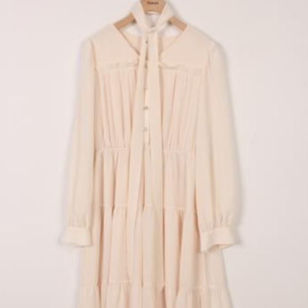 duoyi/朵以2025年春季新款长袖连衣裙收腰显瘦裙子39DC849070