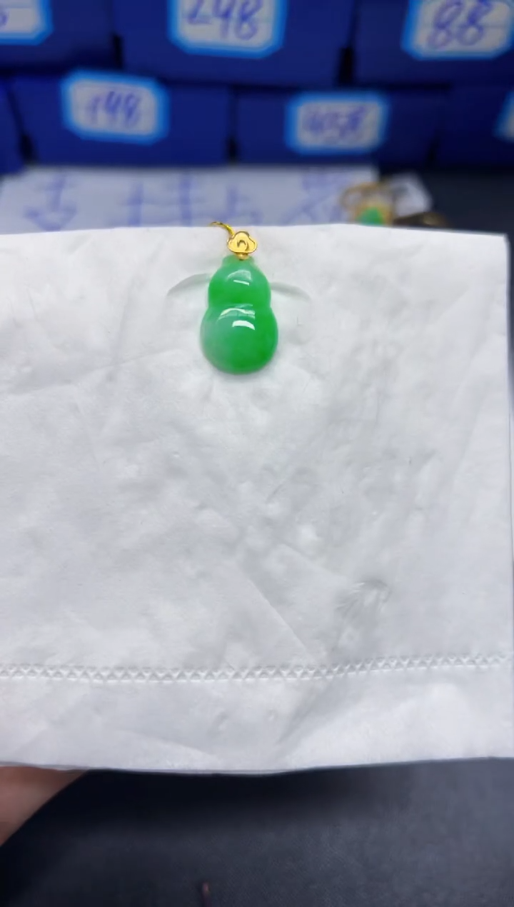【闪购商品】翡翠颈饰18K金镶嵌Y缅料A货/支持复检/一件  