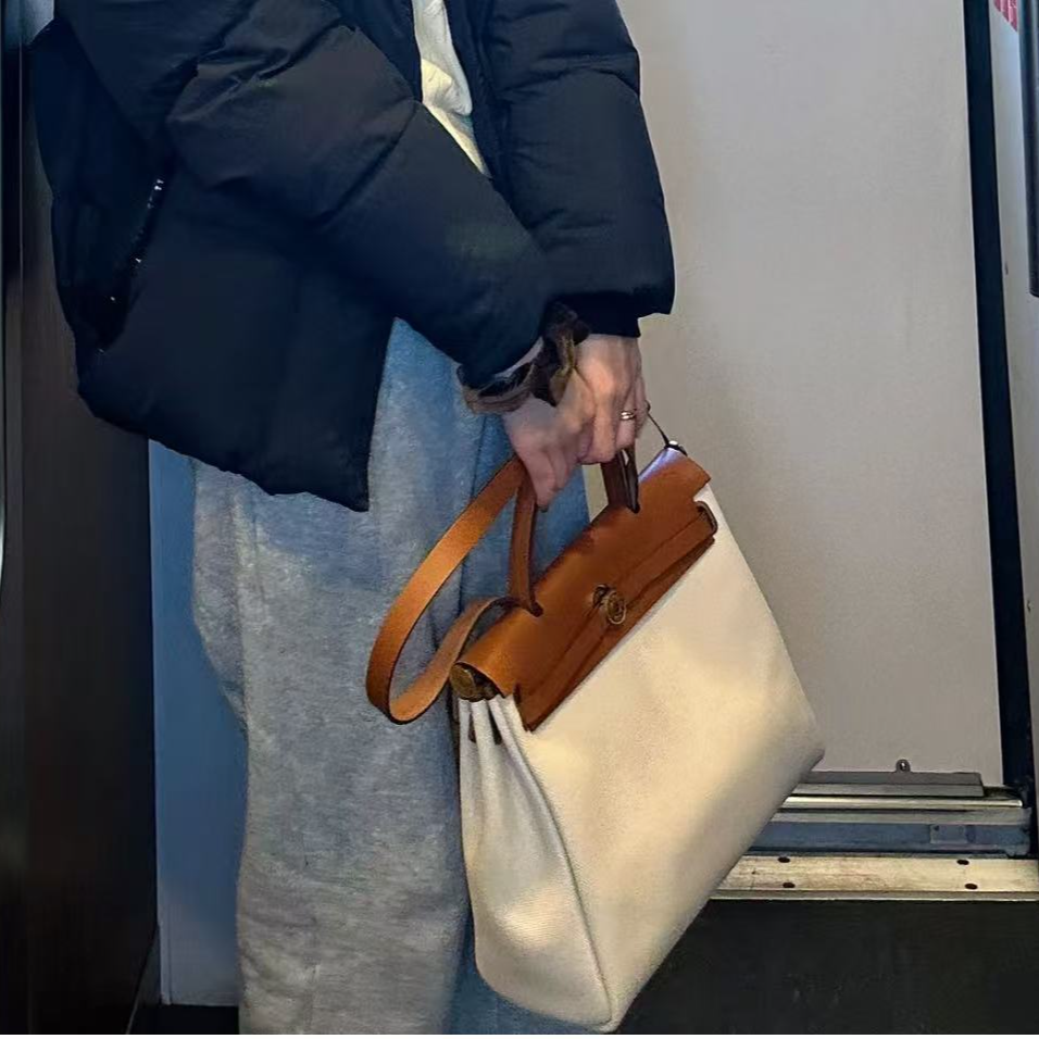 95新 Hermes/爱马仕 理里奢品/ 爱马仕herbag 31厘米单肩包