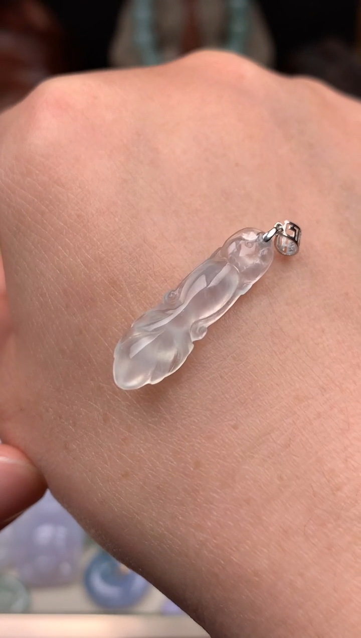 吊坠(不含链)18K金镶嵌翡翠吊坠