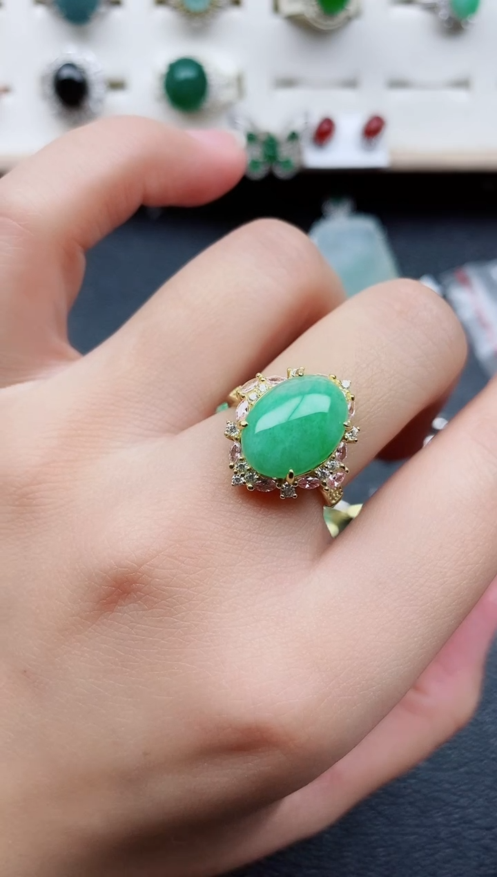 【闪购商品】翡翠戒指银S925镶嵌11111