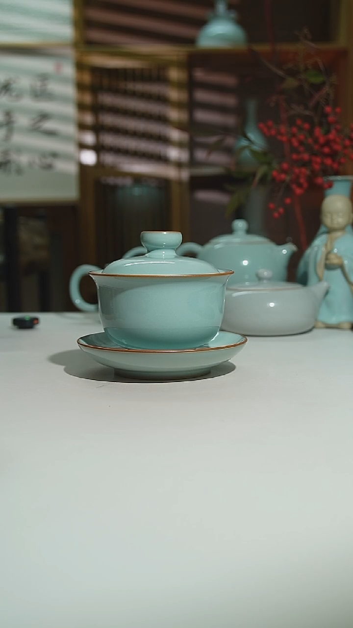运圈天青随缘盖碗二级