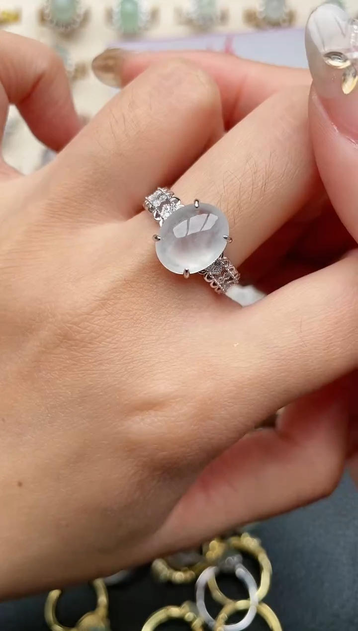 【闪购商品】翡翠戒指银S925镶嵌1111