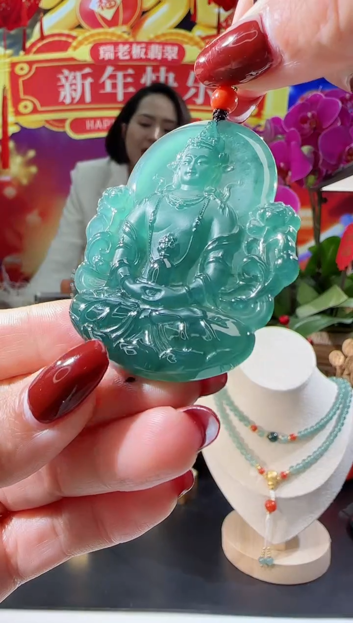 【闪购商品】翡翠吊坠(不含链)未镶嵌观音多样性发一