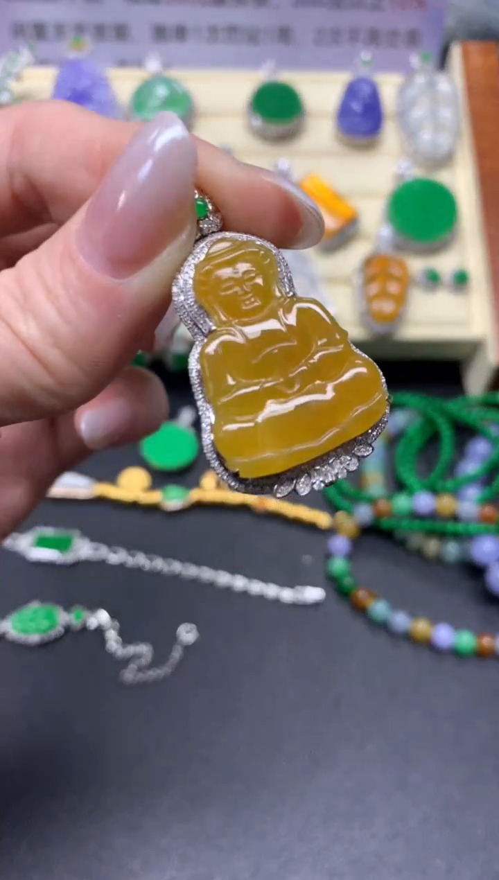 【闪购商品】翡翠吊坠(不含链)18K金镶嵌吊坠|7980+798