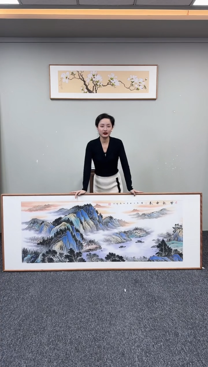 国画紫气东来210*80cm