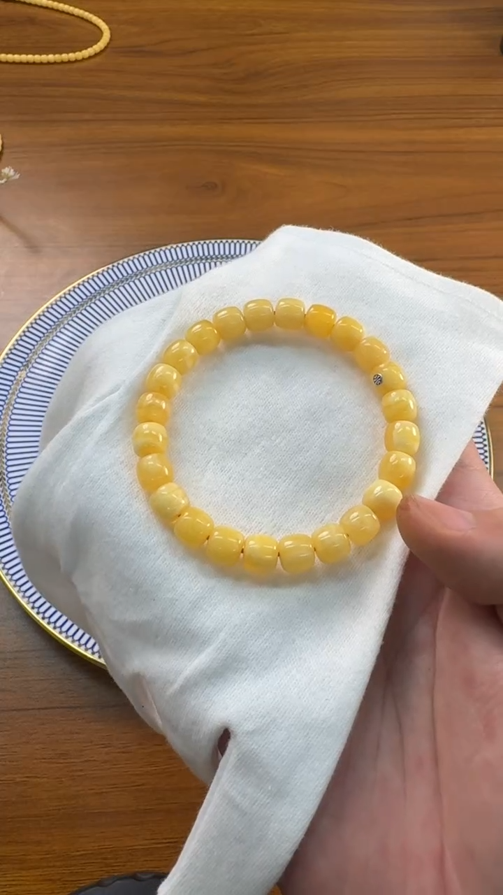 【闪购商品】蜜蜡手链未镶嵌2400/9mm蓝手串