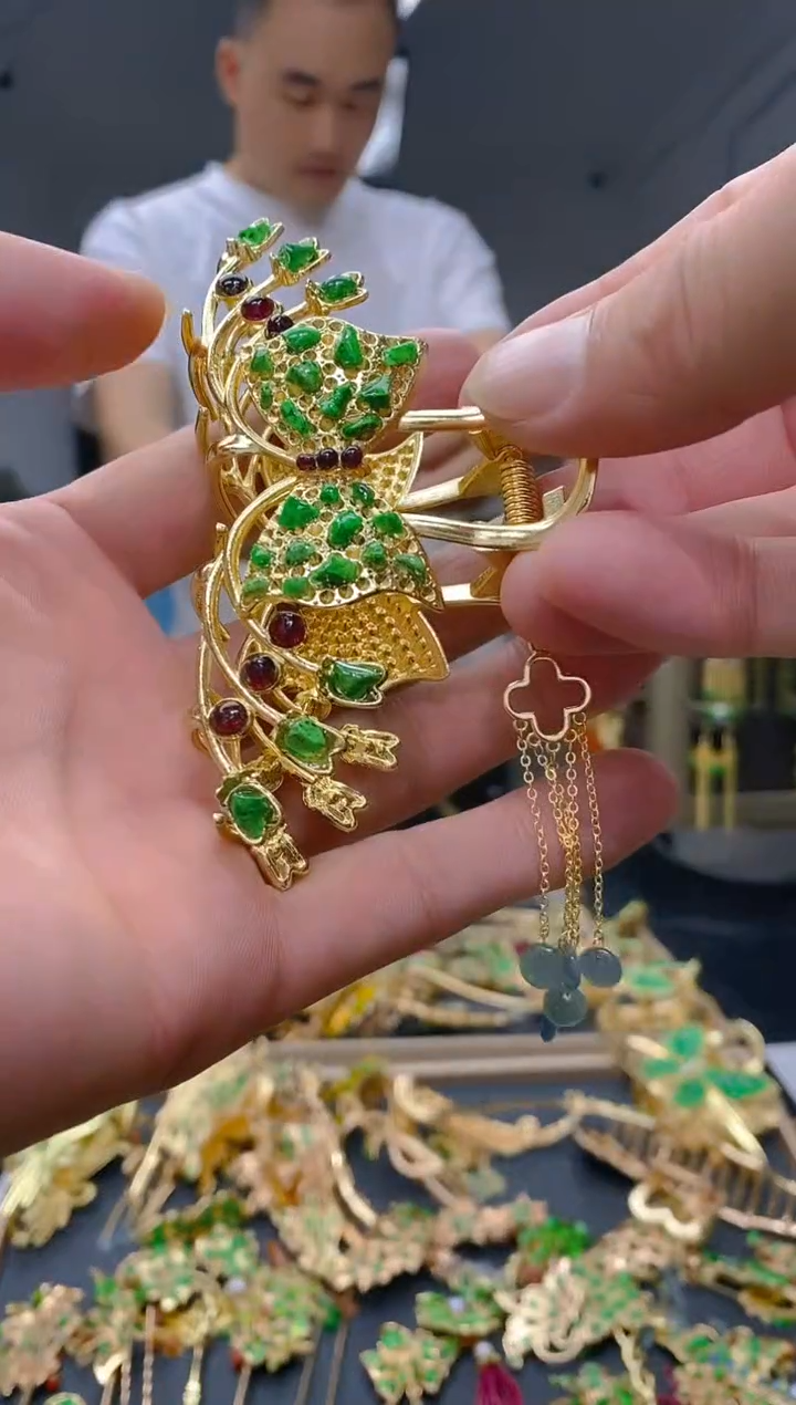 【闪购商品】翡翠耳饰合金241翡翠发簪